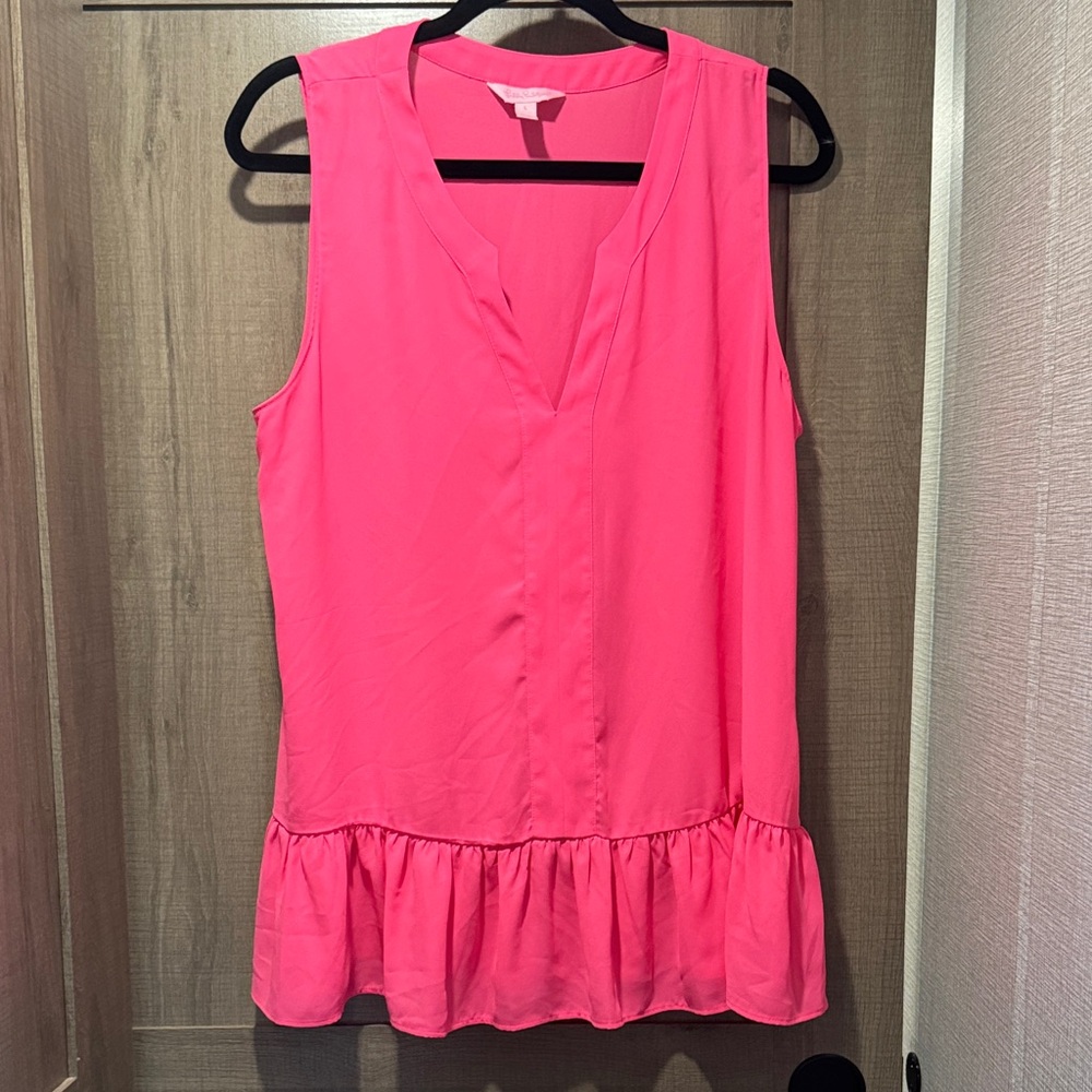 Lilly Pulitzer Sleeveless Pink Ruffled Tunic